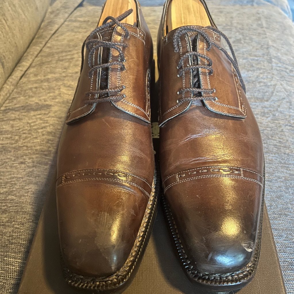 Barneys New York Dark Brown Leather Oxfords